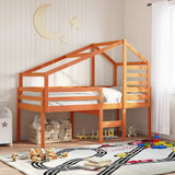 Kids' Bed Roof Wax Brown 188x97x113 cm Solid Wood Pine 846881