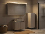 Bathroom Furniture Set 4 pcs White Engineered Wood and Glass 3407431
