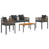 Outdoor Furniture Set Grey and Dark Grey Poly Rattan 42025227
