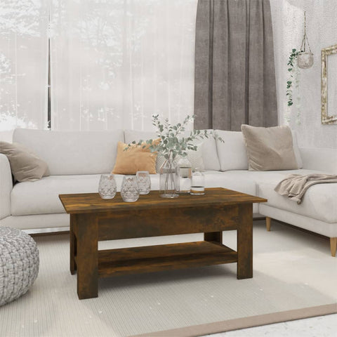 ZNTS Coffee Table Smoked Oak 102x55x42 cm Engineered Wood 813074