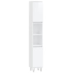 ZNTS 3 Piece Bathroom Cabinet Set High Gloss White Engineered Wood 3187791