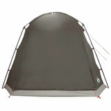 Cabin Tent with Roof Brown grey 8-Person Polyester and Steel 42029010
