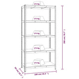 5-Layer Storage Shelf Silver Steel&Engineered Wood 152882