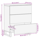 Storage Sideboard Brown 60 x 33 x 75 cm Solid Mango Wood 4018299