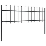 Garden Fence with Spear Top Steel 714.5x60 cm Black 277596