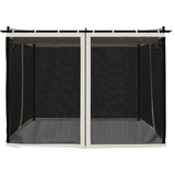 Gazebo with Mesh Walls Cream 3x3 m Steel 4003908