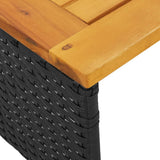 Garden Sofa with Table and Cushions L-Shaped Black Poly Rattan 365581
