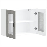 Kitchen Wall Cabinet with Glass Door Kalmar Grey Sonoma Engineered Wood 853613