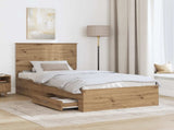 Bed Frame with Drawer Artisan Oak 100 x 200 cm Engineered Wood 3411349
