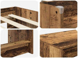 Kids'High Bed Frame with Desk 2 pcs Old wood Engineered Wood 3423444