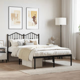 Metal Bed Frame without Mattress with Headboard Black 120x190cm 373786