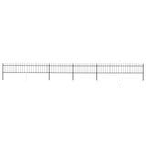 Garden Fence with Spear Top Steel 1070x80 cm Black 277607