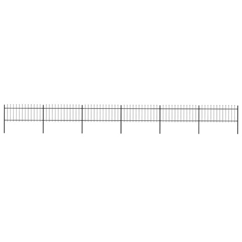 Garden Fence with Spear Top Steel 1070x80 cm Black 277607