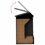 Rabbit Feeder Black 33.5 x 25.5 x 45.5 cm Cold-Rolled Steel 874591