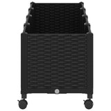 Garden Planter with Wheels Black 160 x 40 x 44 cm PP 3423134