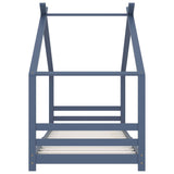 Kids Bed Frame Grey Solid Pine Wood 90x200 cm 289615