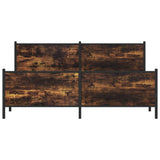 Metal Bed Frame without Mattress Smoked Oak 180x200 cm Super King 3301355