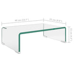 TV Stand/Monitor Riser Glass Clear 40x25x11 cm 244126