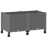 Garden Planter with Wheels Light Grey 80 x 40 x 48 cm PP 3422962
