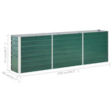 47041 Garden Raised Bed Galvanised Steel 240x40x77 cm Green