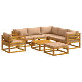 Sofa Set 8 pcs Natural Solid Acacia Wood 3417290