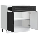 Kitchen Base Cabinet Porto Black Engineered Wood 853978