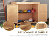 Small Shed, Wooden Garden Shed with Openable Hinged Roof and Removable Shelf, Outdoor Tool Storage T3398P318681