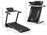 Folding Treadmill for Home Motorised Running Machine w/ LCD Display Black T3398P347524