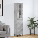 Highboard Concrete Grey 34.5x34x180 cm Engineered Wood 3199261