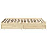 Bed Frame with Drawers without Mattress Sonoma Oak 120x200 cm 3280666
