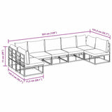 Garden Sofa Set with Cushion 7 pcs Black Aluminium 3378850
