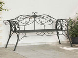 Garden Bench 2-Seater 130 x 47 x 90 cm Steel Silver Grey 42029541