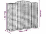 Arched Gabion Baskets 12 pcs 200x50x220/240 cm Galvanised Iron 3146456