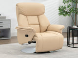 Adjustable Swivel Recliner, Manual Recliner Chair with Footrest, Padded Arms, PU Leather Upholstery, T3398P550251