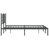 Metal Bed Frame without Mattress with Headboard Black 135x190cm 355560