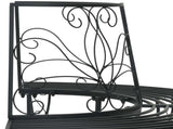 Tree Bench 4-Seater 160 x 80 x 89 cm Steel Black Half-round 42029524