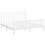 Bed Frame without Mattress White 200x200 cm Solid Wood Pine 3106724