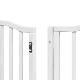 Dog Gate with Door Foldable 15 Panels White 750 cm Poplar Wood 3155593