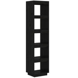 Book Cabinet/Room Divider Black 40x35x167 cm Solid Wood Pine 810858