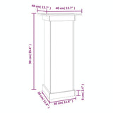 Flower Stand White 40x40x90 cm Solid Wood Pine 823635