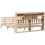 ZNTS Bookcase Bed without Mattress 180x200 cm Super King Solid Wood Pine 3322802