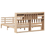 ZNTS Bookcase Bed without Mattress 180x200 cm Super King Solid Wood Pine 3322802