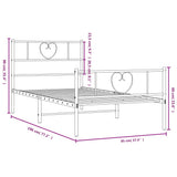 Metal Bed Frame without Mattress with Footboard Black 90x190cm 355473