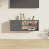 Wall Cabinet Grey 80x30x30 cm Solid Wood Pine 818389