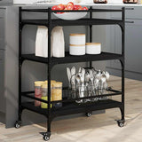 Kitchen Trolley Black 65x40x86.5 cm Engineered Wood 842396