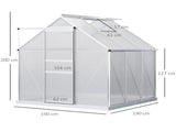 190 x 190cm Walk-In Polycarbonate Greenhouse T3398P318734