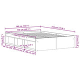 Bed Frame without Mattress Black Oak 140x200 cm Engineered Wood 3329333