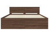 Bed Frame with Headboard Brown Oak 150 x 200 cm Engineered Wood 3408570