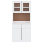 Highboard ALTA White 77x35x165 cm Solid Wood Pine 3187774
