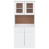 Highboard ALTA White 77x35x165 cm Solid Wood Pine 3187774